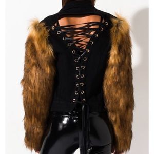 Denim and Faux Fur Jacket